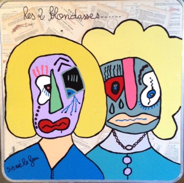 Pintura titulada "LES 2 BLONDASSES" por Sidné Le Fou, Obra de arte original, Acrílico