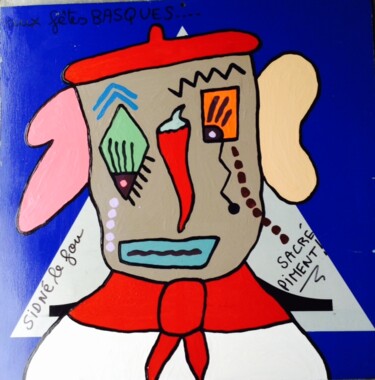 Pintura titulada "AUX FETES BASQUES" por Sidné Le Fou, Obra de arte original, Acrílico