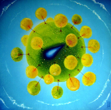 Картина под названием "Синий воздух. Осень" - Олег Сидоров, Подлинное произведение искусства, Масло