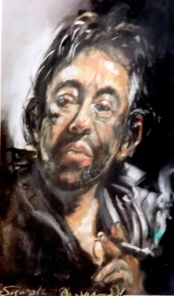 Peinture intitulée "Portrait Serge Gain…" par Yannick Sigwalt, Œuvre d'art originale, Pastel