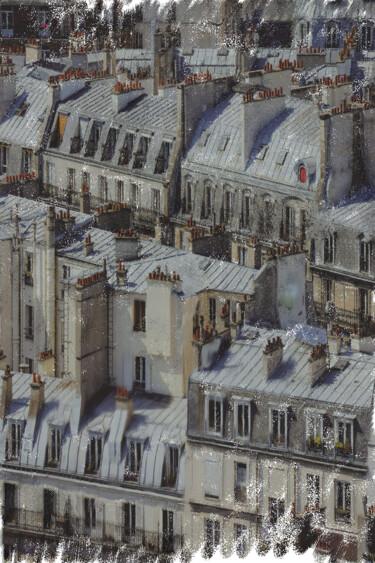 Arte digitale intitolato "tetti" da Silvia Baldi, Opera d'arte originale, Pittura digitale