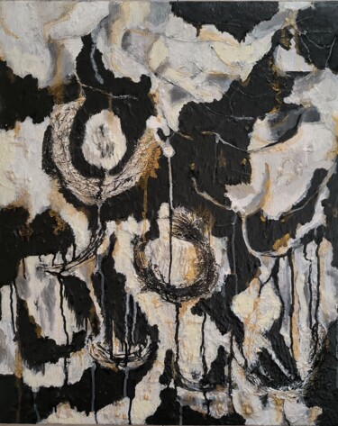 Pintura intitulada "Conversations lunai…" por Silvia Inés Larrañaga, Obras de arte originais, Acrílico Montado em Armação em…