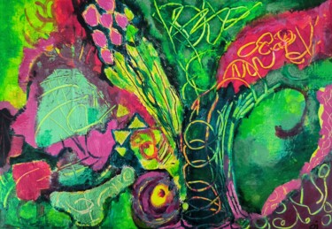 Peinture intitulée "Blooming" par Silvia Inés Larrañaga, Œuvre d'art originale, Acrylique Monté sur Carton