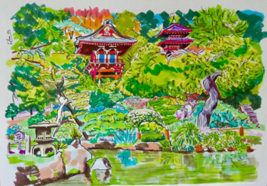 제목이 "JARDIN JAPONES"인 그림 Silvia Sierra Sanchez로, 원작, 마커