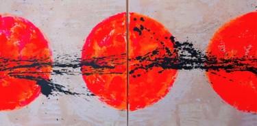 "Abstract Orange" başlıklı Tablo Silvia Ene tarafından, Orijinal sanat, Akrilik Ahşap panel üzerine monte edilmiş