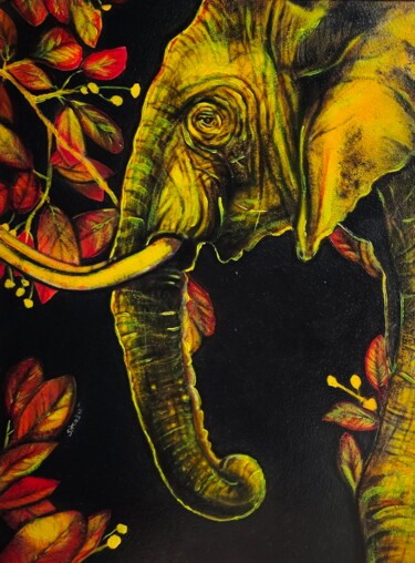 「elephant」というタイトルの絵画 Sima Bartによって, オリジナルのアートワーク, アクリル