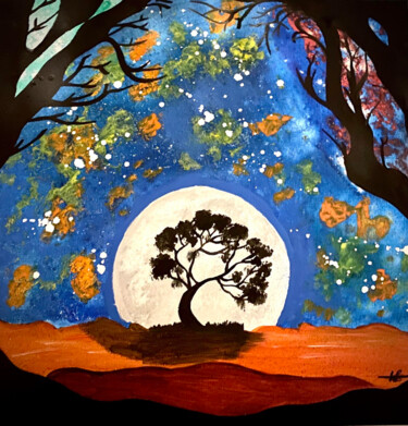 Malerei mit dem Titel "L'arbre de l'espace" von Simart, Original-Kunstwerk, Acryl