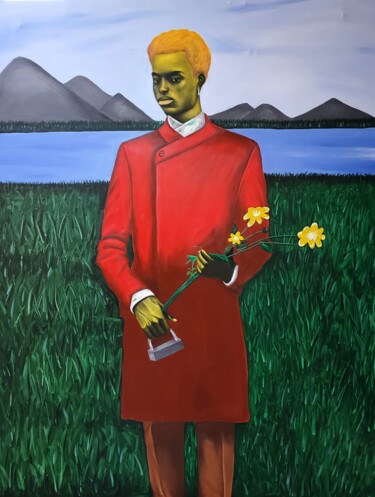 Painting titled "Owonibi" by Simeon Nwoko, Original Artwork, Acrylic