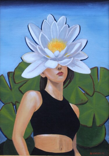 Pittura intitolato "Water lillie" da Sumeon Barias, Opera d'arte originale, Olio