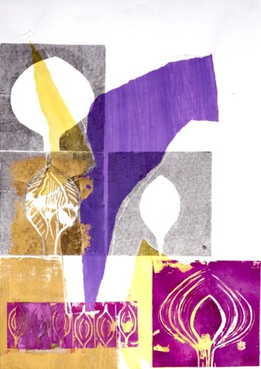 Druckgrafik mit dem Titel "Shrine 2" von Simler, Original-Kunstwerk, Monotypie