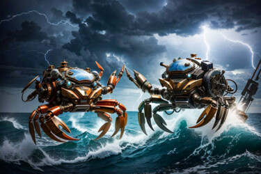 Digitale Kunst getiteld "Steamer crab #2" door Simon Dara, Origineel Kunstwerk, AI gegenereerde afbeelding