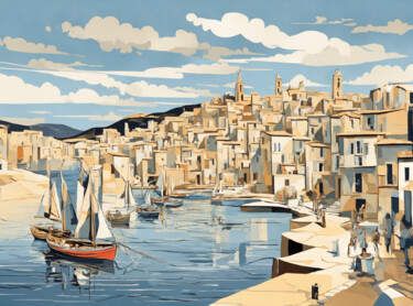 Digitale Kunst getiteld "Marino del mar" door Simon Dara, Origineel Kunstwerk, AI gegenereerde afbeelding