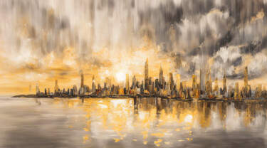 Arts numériques intitulée "Cityscape #7" par Simon Dara, Œuvre d'art originale, Image générée par l'IA