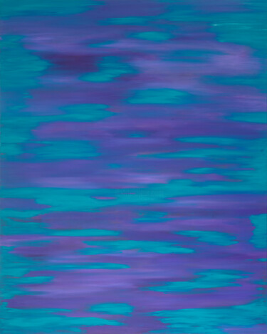 Painting titled "Purple Sky Turquois…" by Simon Findlay, Original Artwork, Oil