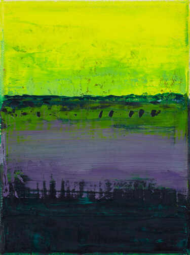 Pittura intitolato "Yellow Purple Green…" da Simon Findlay, Opera d'arte originale, Olio
