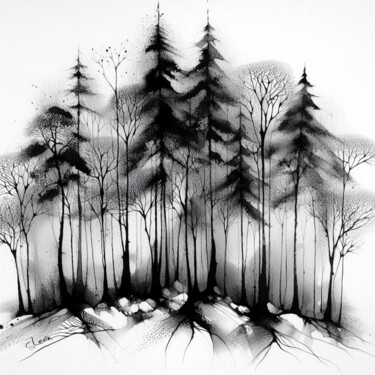 Digitale Kunst mit dem Titel "forestry" von Simon Levin, Original-Kunstwerk, KI-generiertes Bild