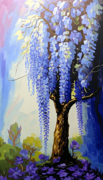 Arte digitale intitolato "wisteria tree" da Simon Levin, Opera d'arte originale, Pittura digitale
