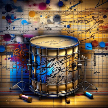 Arte digitale intitolato "snare drum" da Simon Levin, Opera d'arte originale, Pittura digitale