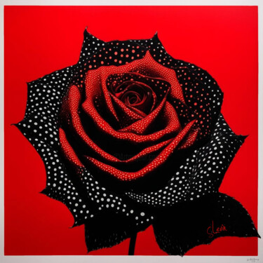 「rose passionate 紅薔薇」というタイトルのデジタルアーツ Simon Levinによって, オリジナルのアートワーク, デジタル絵画