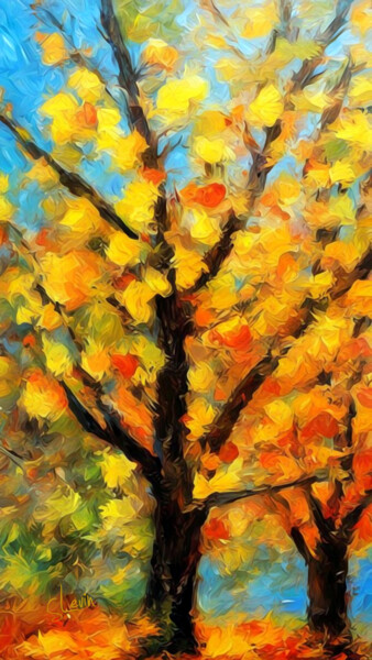 Digital Arts titled "autumnal warmth" by Simon Levin, Original Artwork, Digital Painting