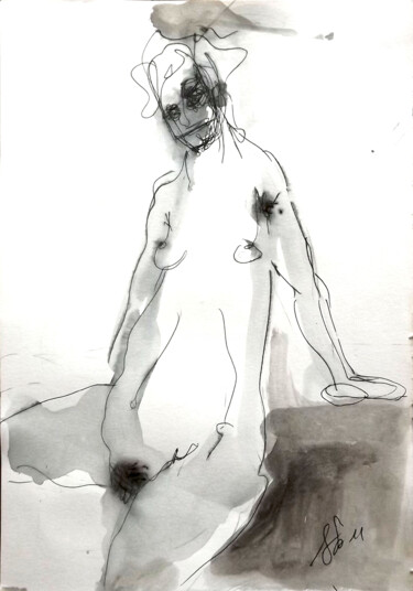 "Nudo #1" başlıklı Resim Simona Barreca tarafından, Orijinal sanat, Mürekkep