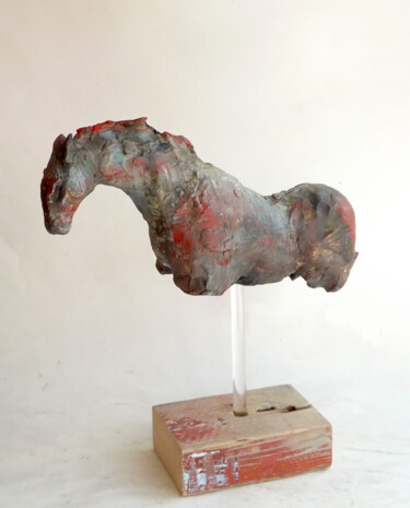 Rzeźba zatytułowany „"La linea rossa"” autorstwa Simona Barreca, Oryginalna praca, Ceramika