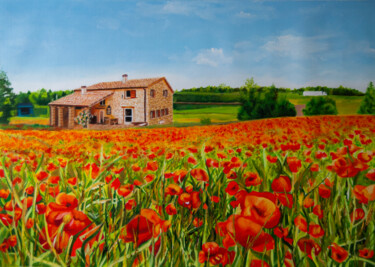 Pintura intitulada "The House by the Po…" por Simona Tsvetkova, Obras de arte originais, Óleo