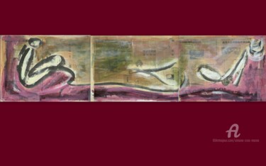 Malarstwo zatytułowany „Chant-唱歌” autorstwa Simone Cros-Morea, Oryginalna praca, Akryl Zamontowany na Karton