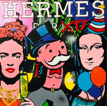 「Hermes Party」というタイトルの絵画 Simone De Rosaによって, オリジナルのアートワーク, アクリル