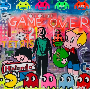 제목이 "Game Over - don't c…"인 미술작품 Simone De Rosa로, 원작, 아크릴 나무 들것 프레임에 장착됨