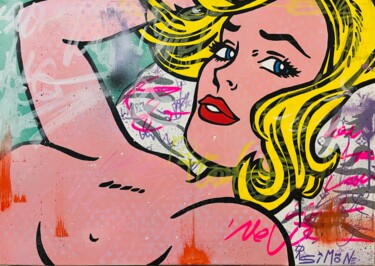 Malarstwo zatytułowany „Nude Girl VS Roy Li…” autorstwa Simone De Rosa, Oryginalna praca, Akryl Zamontowany na Drewniana ram…