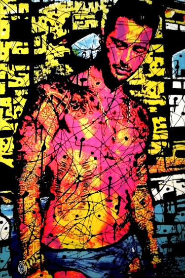 Digital Arts titled "FABRIZIO CORONA" by Simone Lazzarini, Original Artwork, Enamel