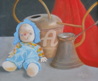 Painting titled "BROCANTE" by Simonetti  Dit Sm, Original Artwork, Pastel