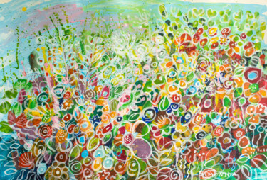 Peinture intitulée "Colorful 2" par Simonida Djordjevic, Œuvre d'art originale, Acrylique
