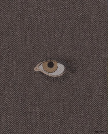 Digital Arts με τίτλο "Глаз на ткани" από Olga Simonova, Αυθεντικά έργα τέχνης, Ψηφιακή ζωγραφική Τοποθετήθηκε στο Ξύλινο φο…
