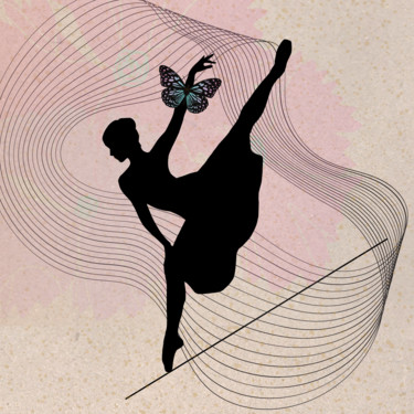 Digital Arts titled "BALLERINA-4 Балерин…" by Olga Simonova, Original Artwork, Photo Montage Mounted on Wood Stretcher frame