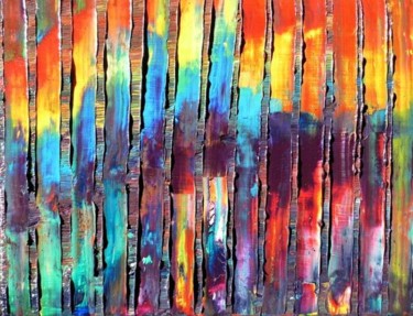 Pittura intitolato "Newtons Rainbow" da Simon Slater, Opera d'arte originale, Olio