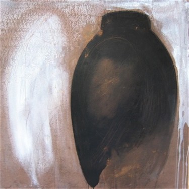 Schilderij getiteld "jarre noire" door Francis Pessin, Origineel Kunstwerk, Olie
