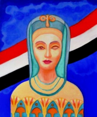 Pintura intitulada "Néfertiti-Tahrir *…" por Sigrun Neumann (Sineu), Obras de arte originais, Acrílico
