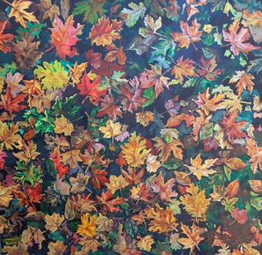 Pittura intitolato "Alfombra de otoño" da Sito, Opera d'arte originale, Acrilico Montato su Telaio per barella in legno