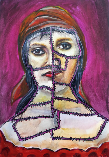 Картина под названием "Соединение души." - Sitora Brejneva, Подлинное произведение искусства, Гуашь