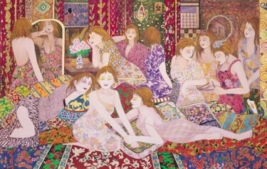 Painting titled "Ladies in Glamour…" by Siu-Yau Chung, Original Artwork, Acrylic