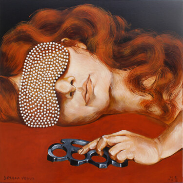 Malarstwo zatytułowany „Śpiaca Venus” autorstwa Małgorzata Łodygowska, Oryginalna praca, Akryl Zamontowany na Drewniana rama…
