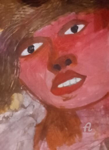 Malerei mit dem Titel "Red Aura" von Skylor Timeless, Original-Kunstwerk, Acryl