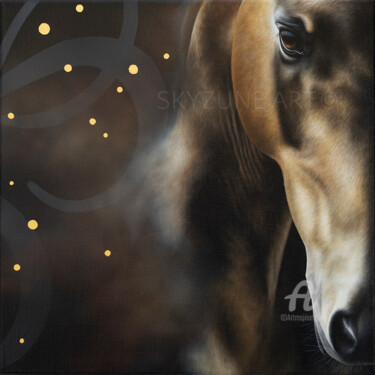 제목이 "PHAETON Horse paint…"인 미술작품 Skyzune Art로, 원작, 기름 나무 들것 프레임에 장착됨