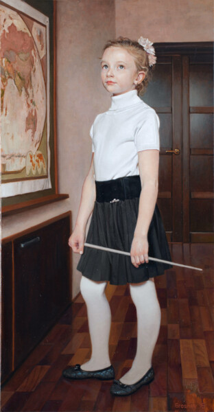 Pintura intitulada "Honours pupil" por Slava Groshev, Obras de arte originais, Óleo