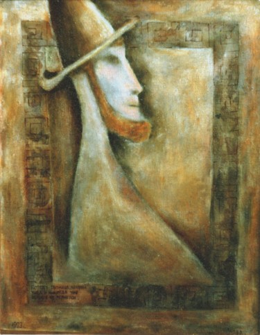 Painting titled "The man of the road" by Vyacheslav Kostyuchenko, Original Artwork, Oil