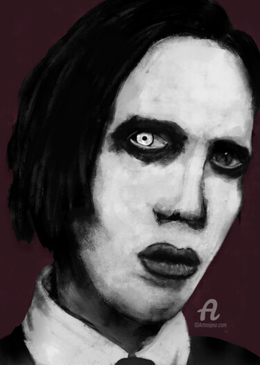 Digital Arts titled "Marllin Manson" by Viacheslav Kladovshchikov, Original Artwork, Digital Painting