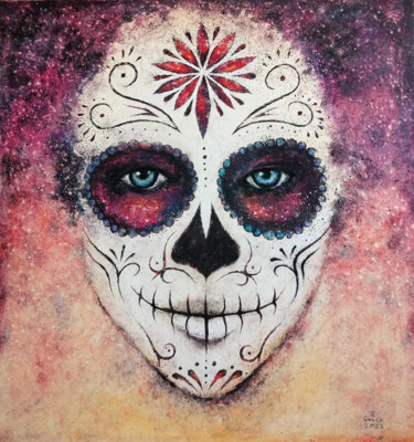 绘画 标题为“Mascara de la Muerte” 由Sławomir Gruca, 原创艺术品, 粉彩