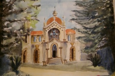 「Rovinjska crkva」というタイトルの絵画 Ljiljana Smoljanによって, オリジナルのアートワーク, 水彩画